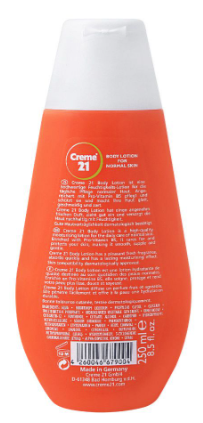 Creme 21 Body Lotion, Normal Skin, - 250ml