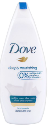 Dove Deeply Nourishing 0% Sulfate SLES Body Wash - 750ml