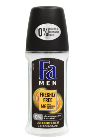 Fa Men Freshly Free Lime & Ginger Scent Roll-On Deodorant, For Men - 50ml