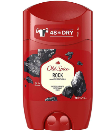 Old Spice Rock Charcoal 48H Dry Antiperspirant Deodorant Stick, For Men - 50ml