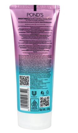 Pond's Bright Miracle Ultimate Acne Control Facial Foam With THYMO-BHA, 100g