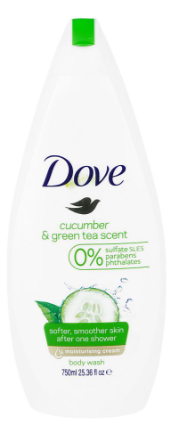 Dove Cucumber & Green Tea Scent Body Wash, 0% Sulfate SLES & Parabens  - 750ml